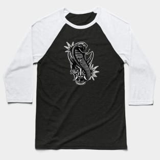 Japanese Mask Hannya with Cobra Snake art Baseball T-Shirt